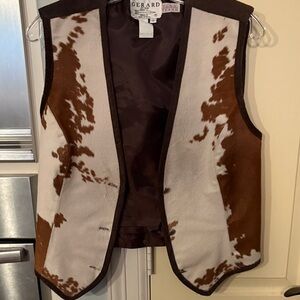 Women's Brown and White Vest